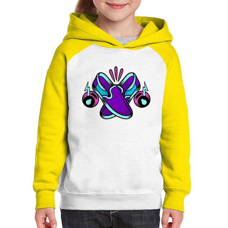 Moletom Infantil Walk The Talk - Branco/Amarelo