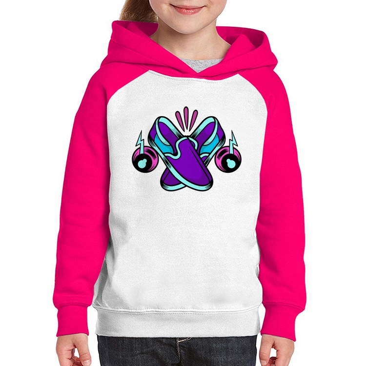 Moletom Infantil Walk The Talk - Branco/Rosa