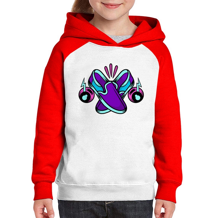 Moletom Infantil Walk The Talk - Branco/Vermelho