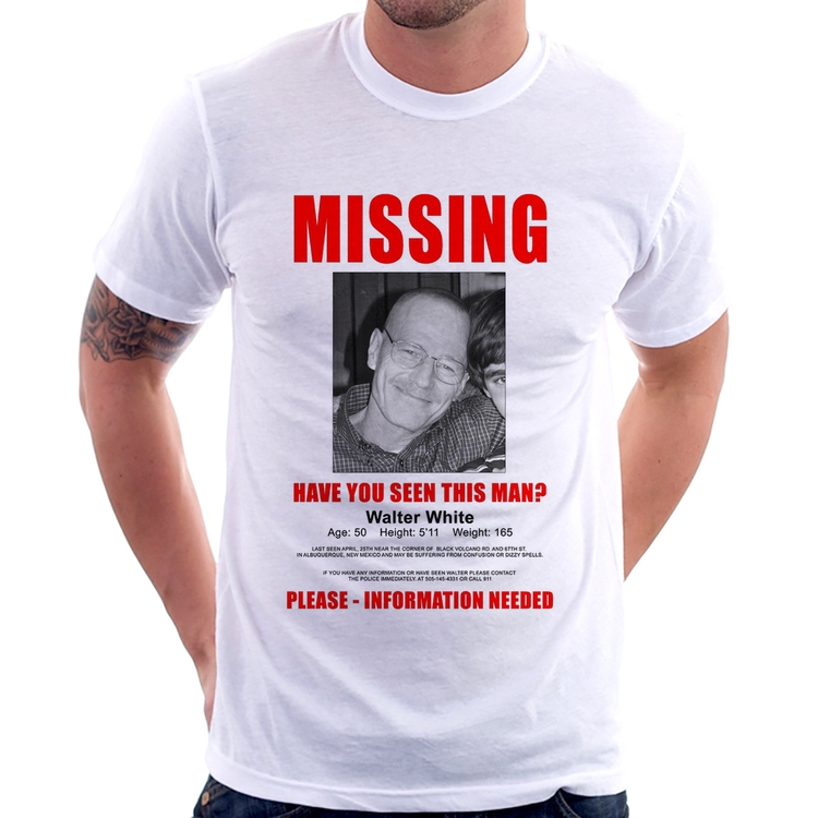 Camiseta Walter White Missing