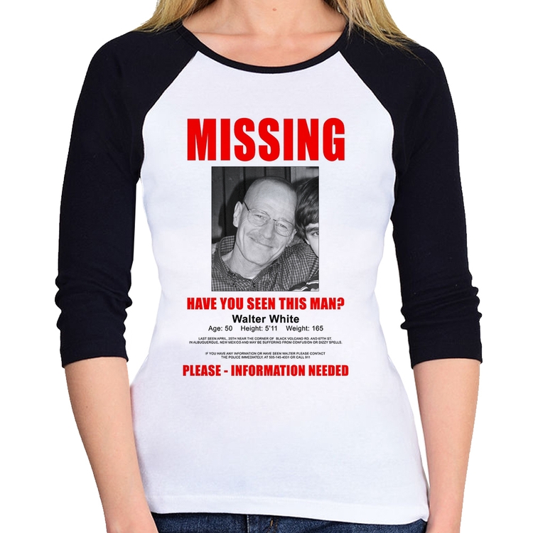 Baby Look Raglan Walter White Missing Manga 3/4
