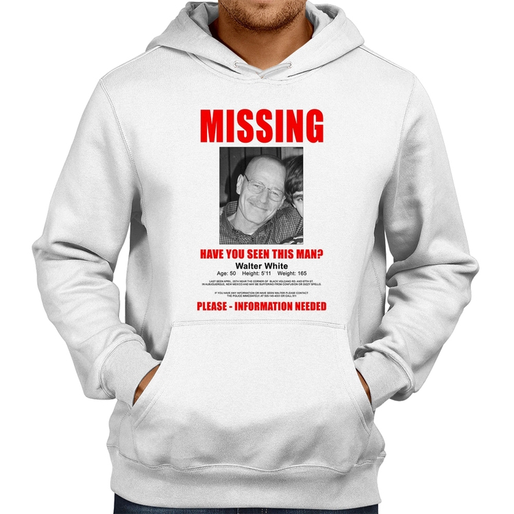 Moletom Walter White Missing - Branco