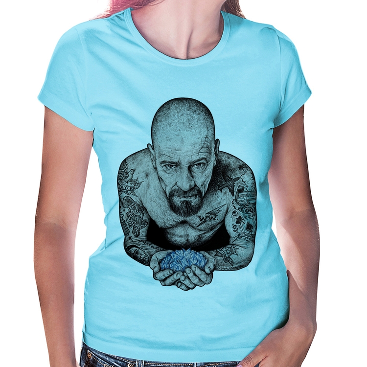 Baby Look Walter White Tattoo Heisenberg - Azul Bebê