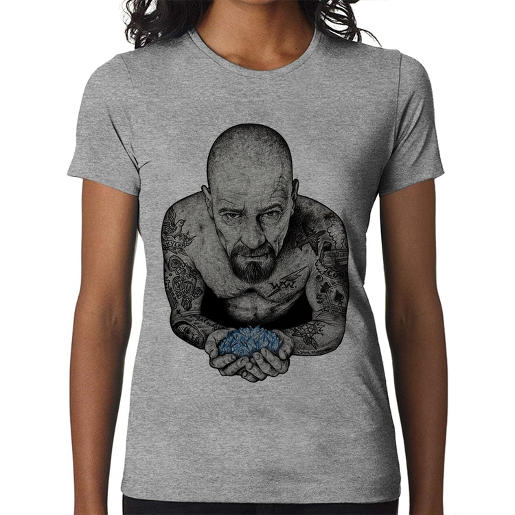 Baby Look Walter White Tattoo Heisenberg - Cinza