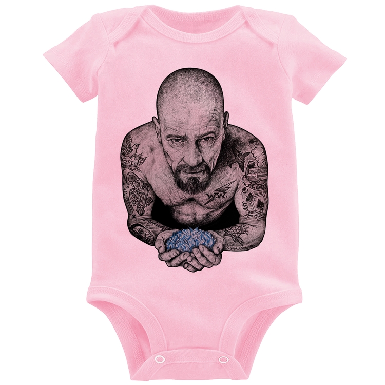 Body Bebê Walter White Tattoo Heisenberg - Rosa Bebê