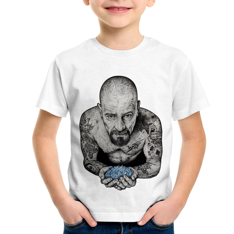 Camiseta Infantil Walter White Tattoo Heisenberg