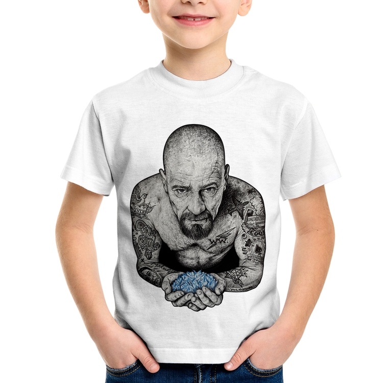 Camiseta Infantil Walter White Tattoo Heisenberg