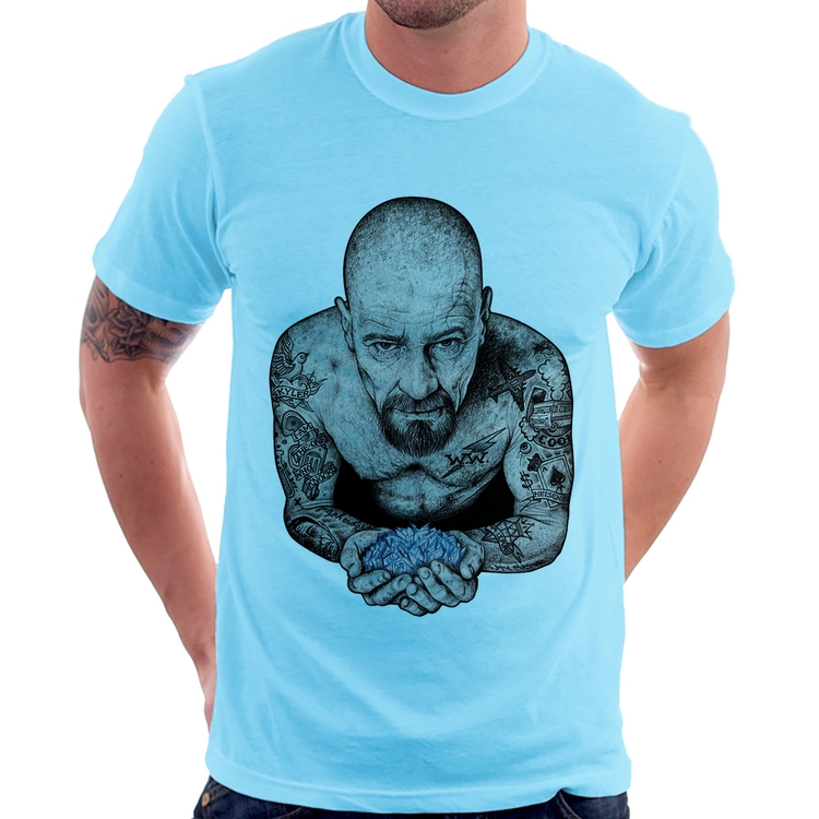 Camiseta Walter White Tattoo Heisenberg - Azul Bebê