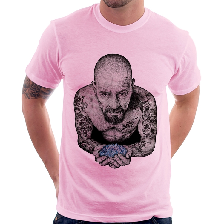 Camiseta Walter White Tattoo Heisenberg - Rosa Bebê