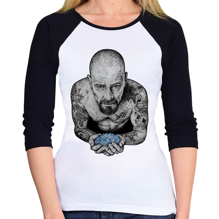 Baby Look Raglan Walter White Tattoo Heisenberg Manga 3/4