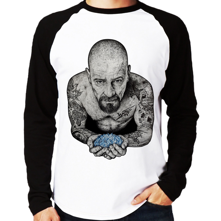 Camiseta Raglan Walter White Tattoo Heisenberg Manga Longa