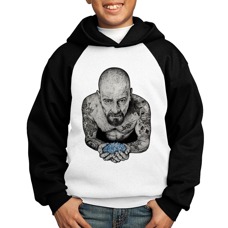 Moletom Infantil Walter White Tattoo Heisenberg - Branco/Preto