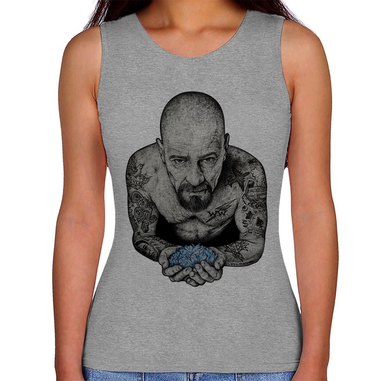 Regata Feminina Walter White Tattoo Heisenberg - Cinza