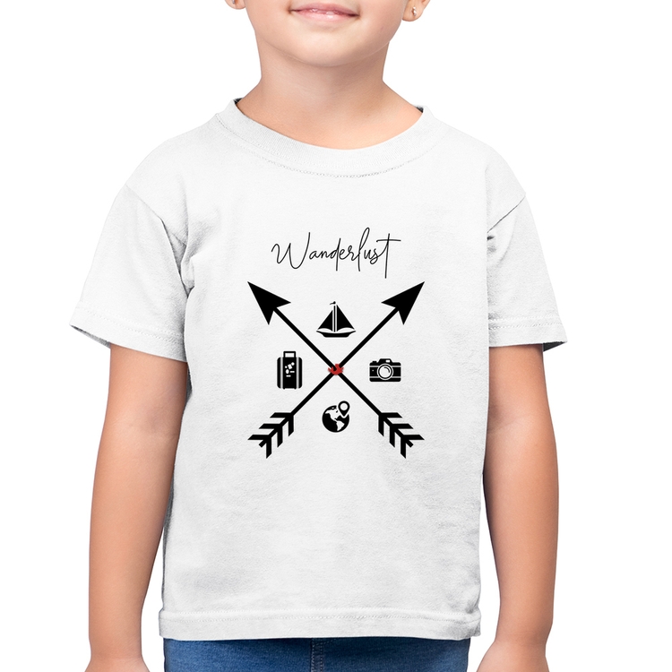 Camiseta Algodão Infantil Wanderlust Veleiro - Branca