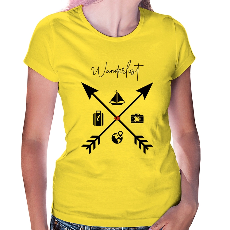 Baby Look Wanderlust Veleiro - Amarela