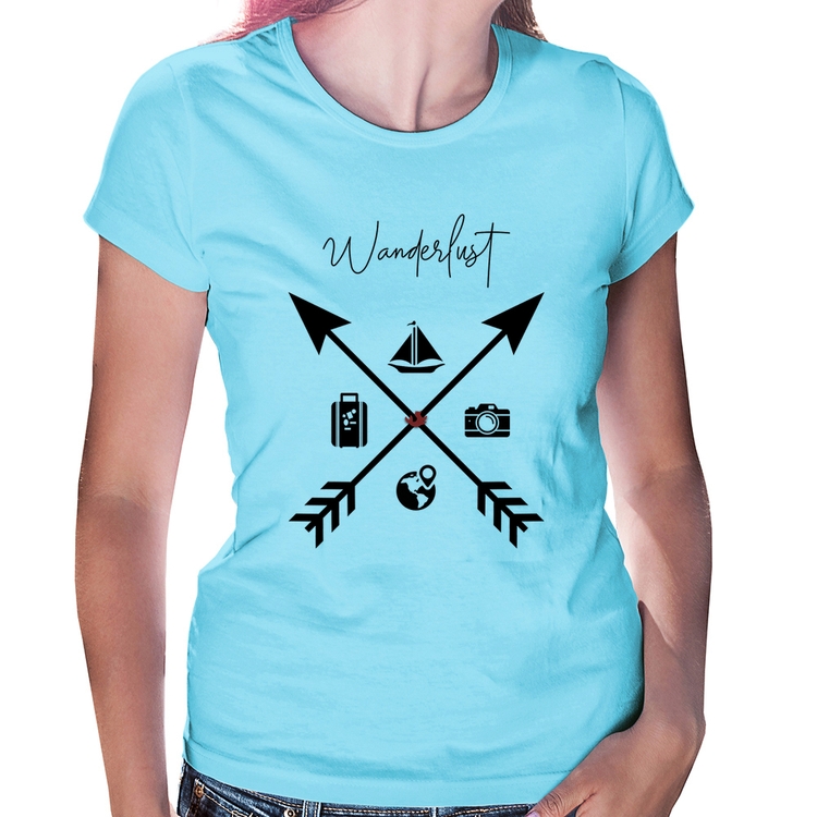 Baby Look Wanderlust Veleiro - Azul Bebê