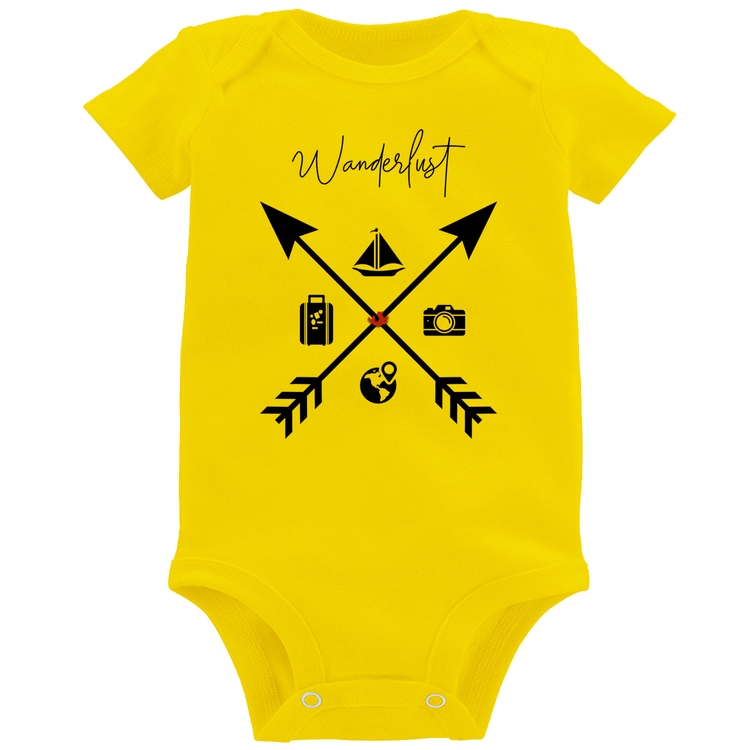 Body Bebê Wanderlust Veleiro - Amarelo