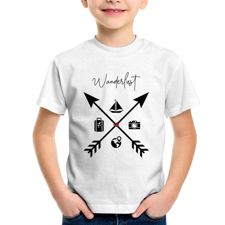 Camiseta Infantil Wanderlust Veleiro