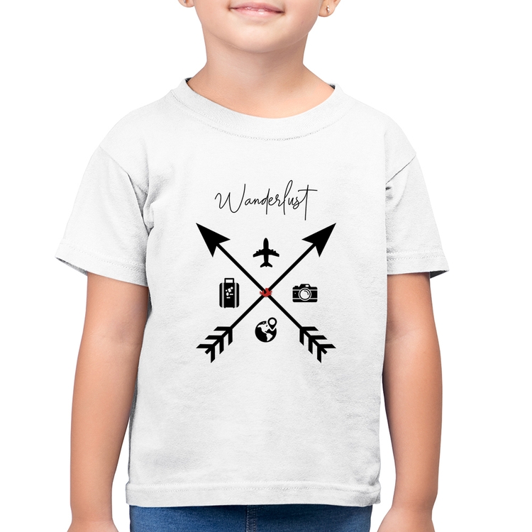 Camiseta Algodão Infantil Wanderlust - Branca