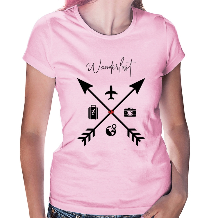 Baby Look Wanderlust - Rosa Bebê