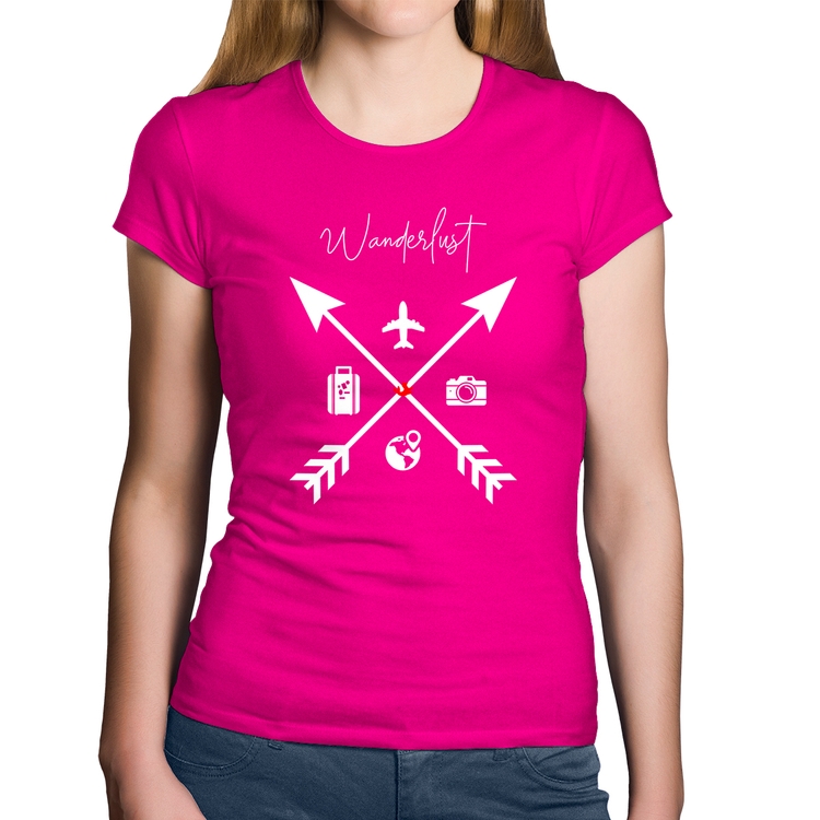 Baby Look Algodão Wanderlust - Rosa