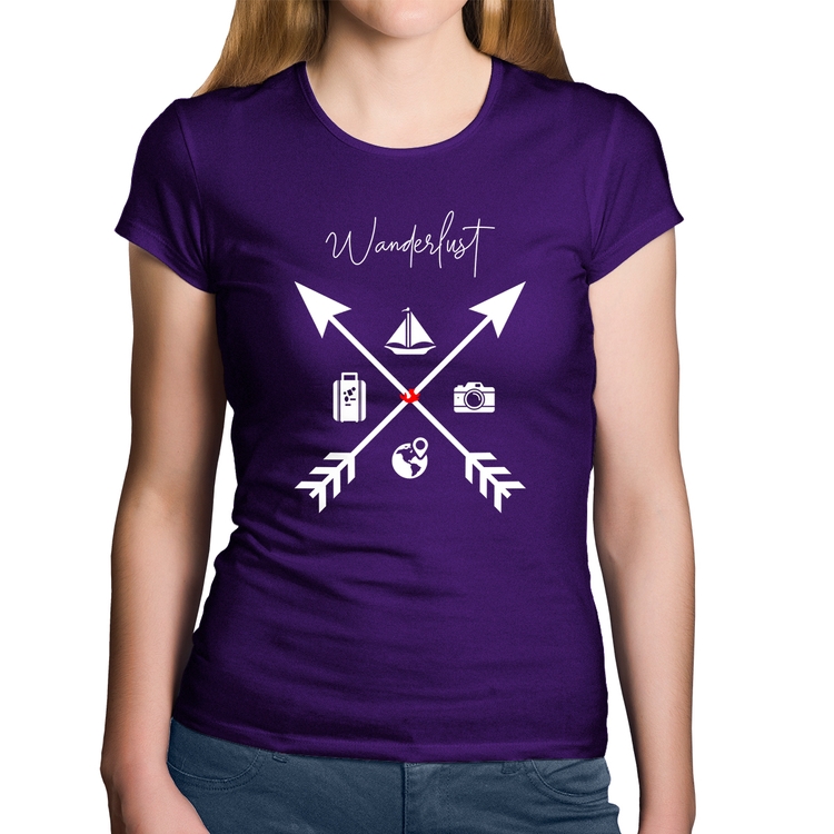 Baby Look Algodão Wanderlust Veleiro - Roxa