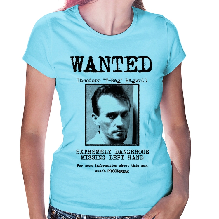 Baby Look Wanted T-Bag - Azul Bebê