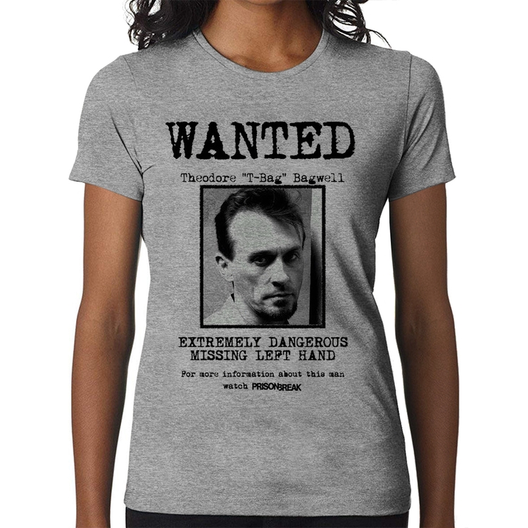 Baby Look Wanted T-Bag - Cinza