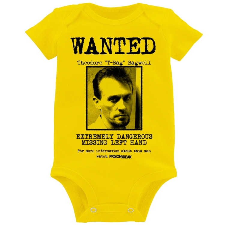 Body Bebê Wanted T-Bag - Amarelo