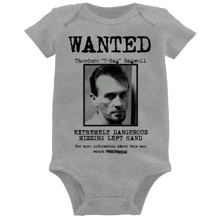 Body Bebê Wanted T-Bag - Cinza