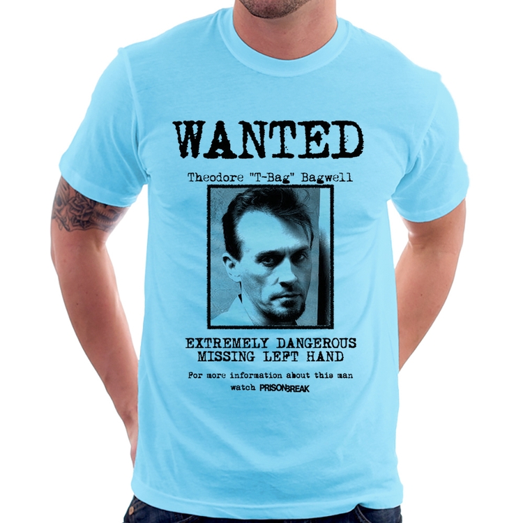 Camiseta Wanted T-Bag - Azul Bebê