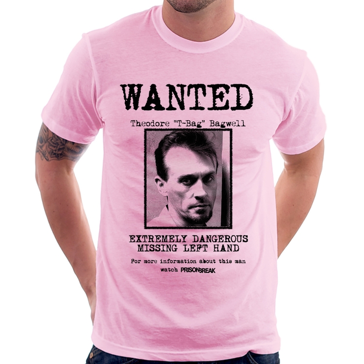 Camiseta Wanted T-Bag - Rosa Bebê