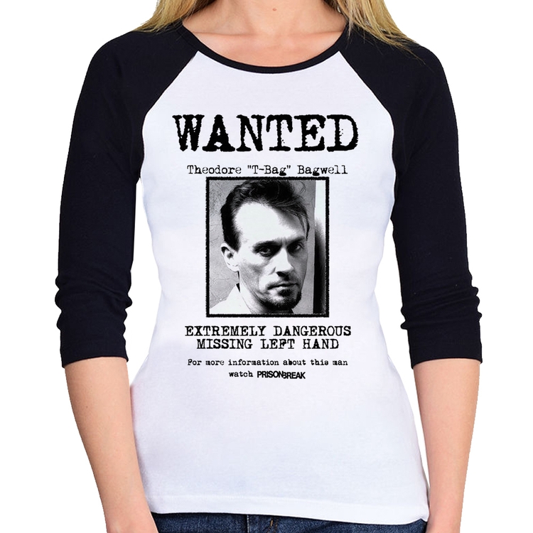 Baby Look Raglan Wanted T-Bag Manga 3/4