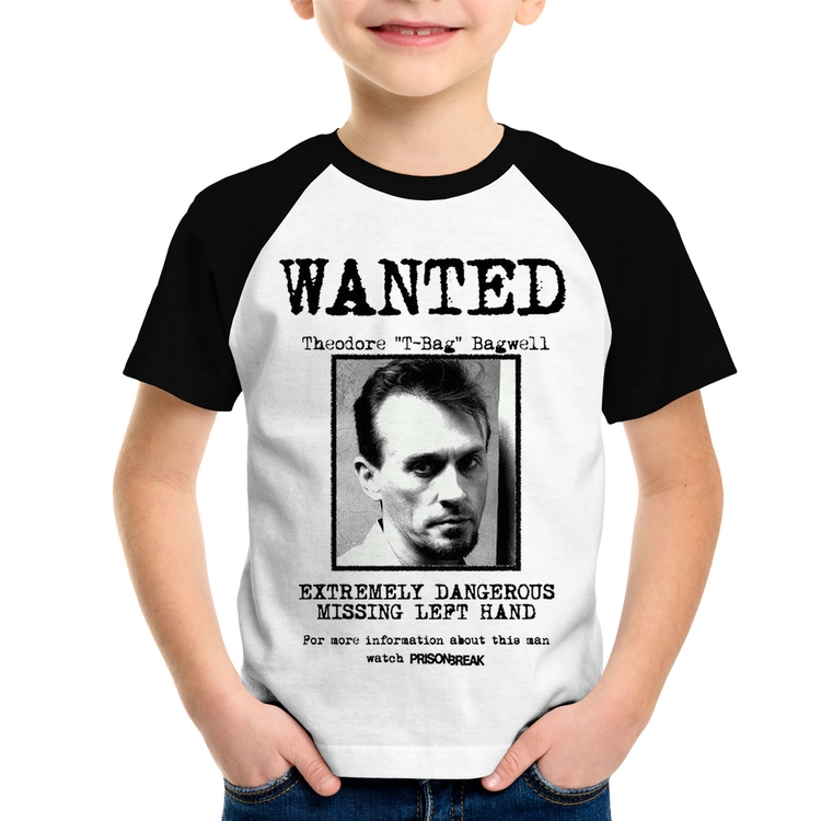 Camiseta Raglan Infantil Wanted T-Bag