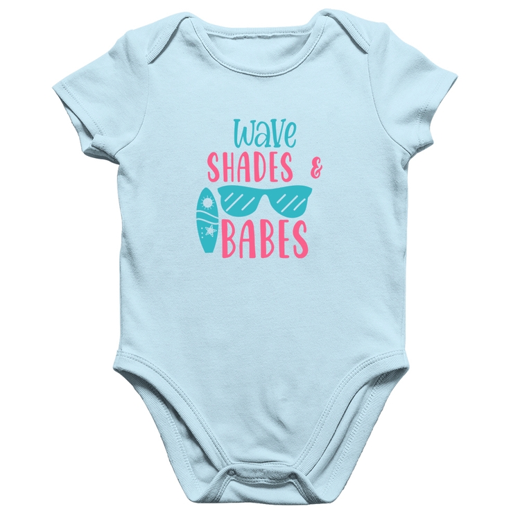 Body Bebê Algodão Wave Shades e Babes - Azul Bebê