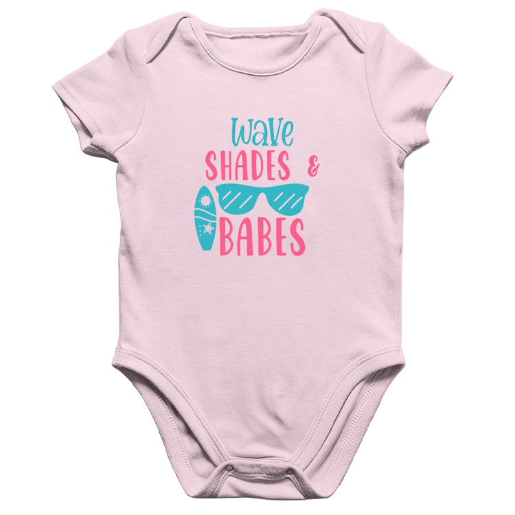 Body Bebê Algodão Wave Shades e Babes - Rosa Bebê