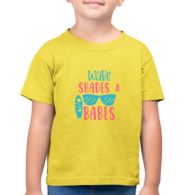 Camiseta Algodão Infantil Wave Shades e Babes - Amarelo Canário