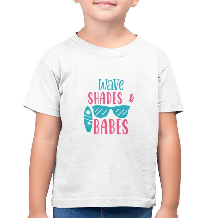 Camiseta Algodão Infantil Wave Shades e Babes - Branca