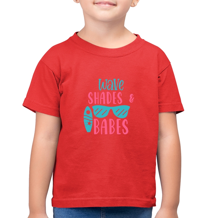 Camiseta Algodão Infantil Wave Shades e Babes - Vermelha