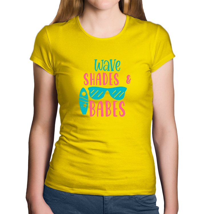 Baby Look Algodão Wave Shades e Babes - Amarela