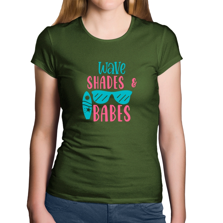 Baby Look Algodão Wave Shades e Babes - Musgo