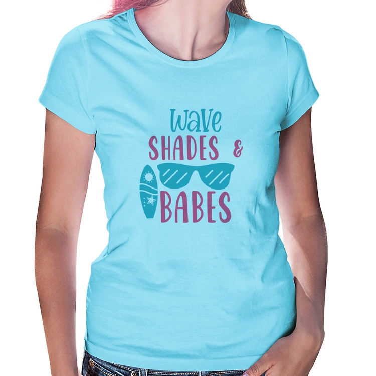 Baby Look Wave Shades e Babes - Azul Bebê