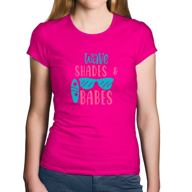 Baby Look Algodão Wave Shades e Babes - Rosa
