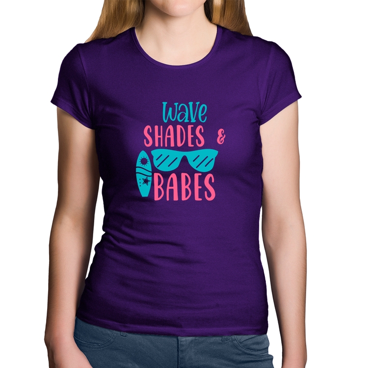 Baby Look Algodão Wave Shades e Babes - Roxa