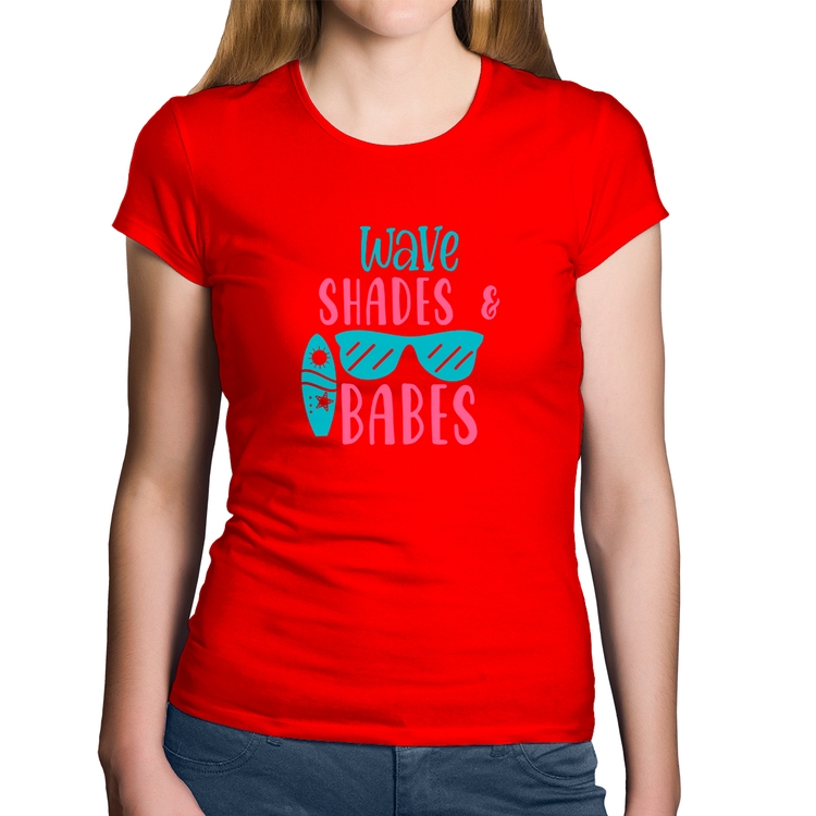 Baby Look Algodão Wave Shades e Babes - Vermelha