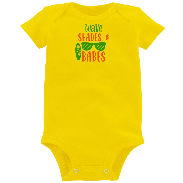 Body Bebê Wave Shades e Babes - Amarelo