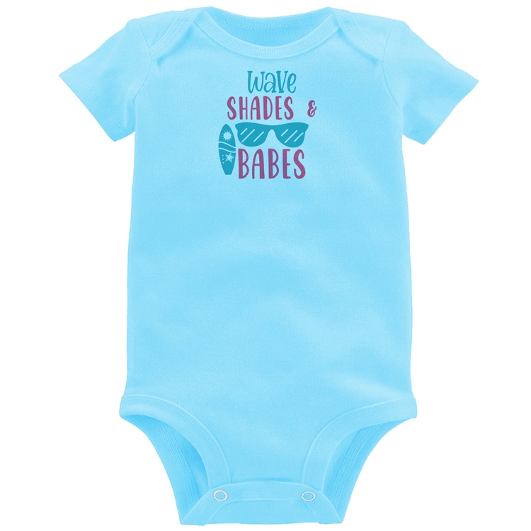 Body Bebê Wave Shades e Babes - Azul Bebê