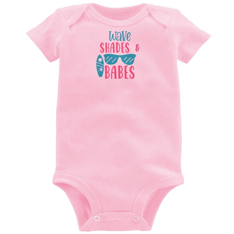 Body Bebê Wave Shades e Babes - Rosa Bebê