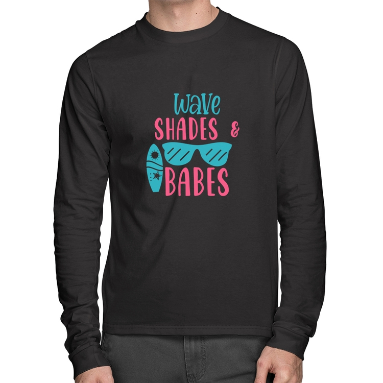 Camiseta Algodão Wave Shades e Babes Manga Longa