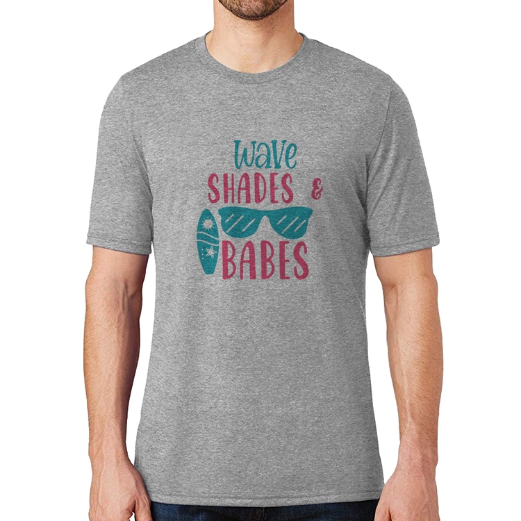 Camiseta Wave Shades e Babes - Cinza